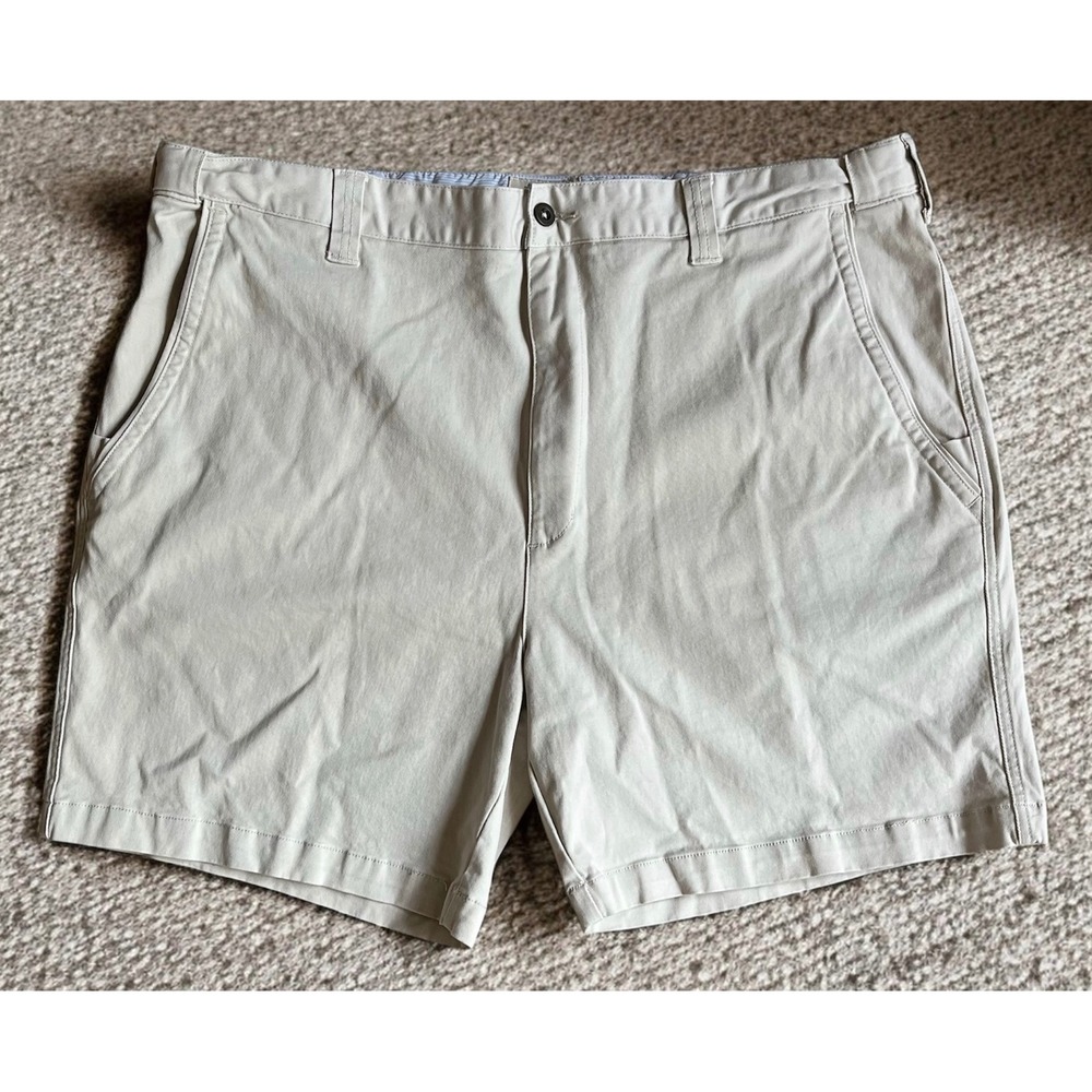 The Territory‎ Ahead Mens Chino Shorts Khaki Tan Flat Front Cotton Twill 42/7.5